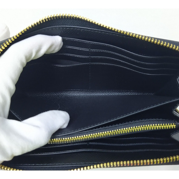 Coach Black Crossgrain Leather Zip Around Credit Card Long Wallet - NWT $298 - Picture 10 of 16